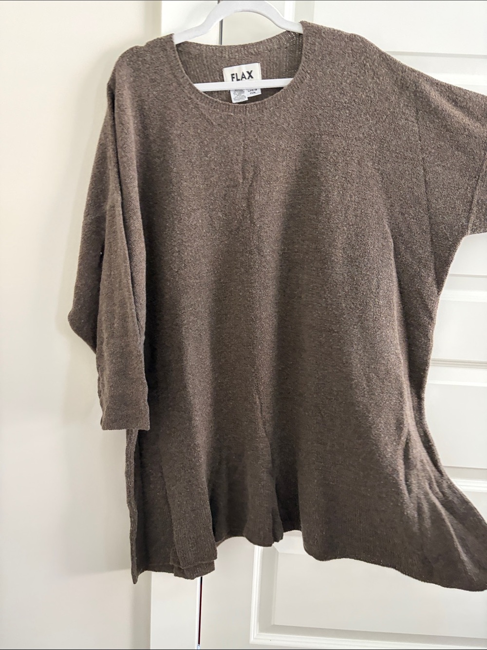 Flax Brown Relaxed Knit Tunic Sweater